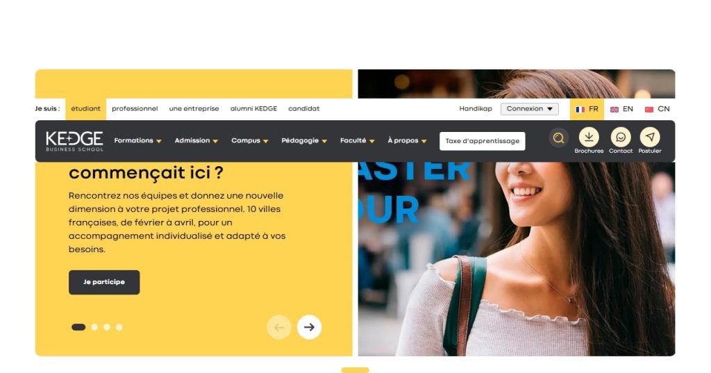 Etablissement en France avec admission sur dossier
